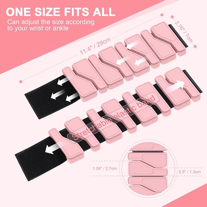 ADLIFE Adjustable Wrist Ankle Weights for Women Men Kids, 2 Lbs Wearable Arm Leg Weights Set of 2(1 Lb Each), Weighted Wristbands Exercise Weights for Walking Running Pilates Yoga Home Gym Workout