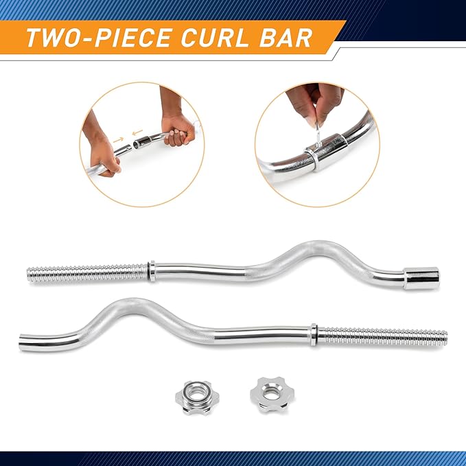 Marcy 1 inch Standard Curl Bar with Spin-Lock