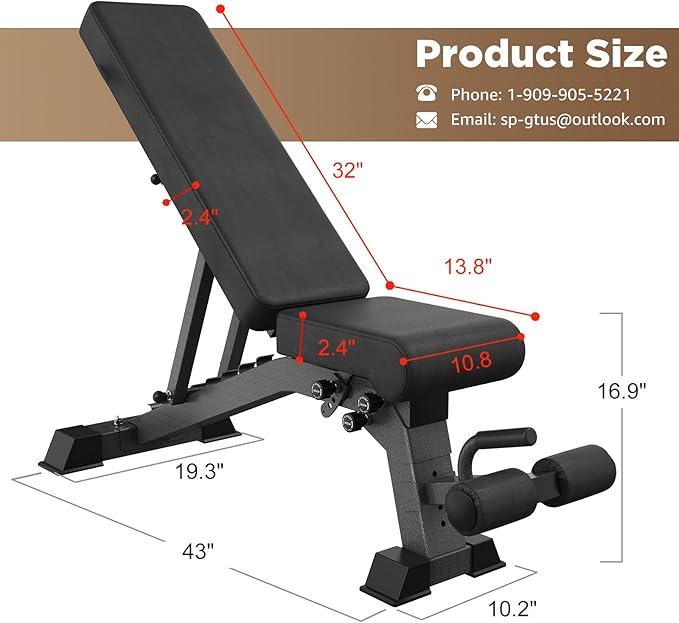 Adjustable Weight Bench for Home - Workout Bench