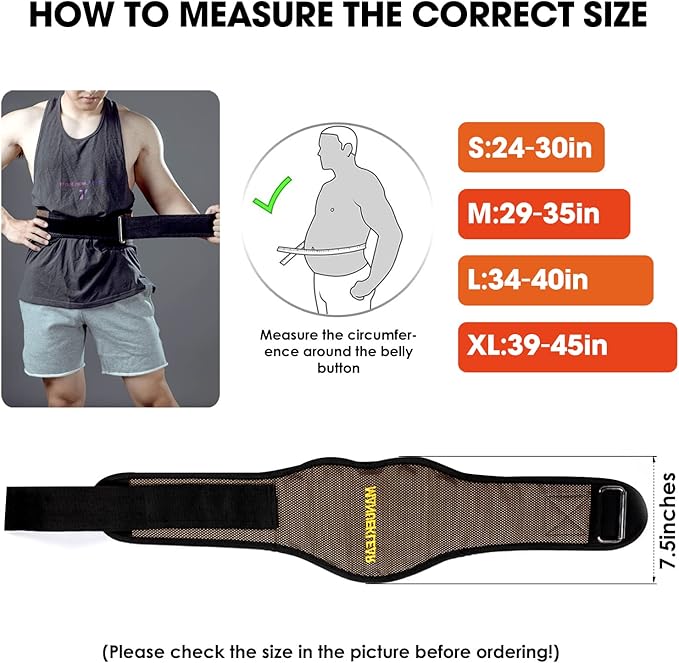 MANUEKLEAR Gym Weight Lifting Belt Weight Lifting Workout 7.5inch -