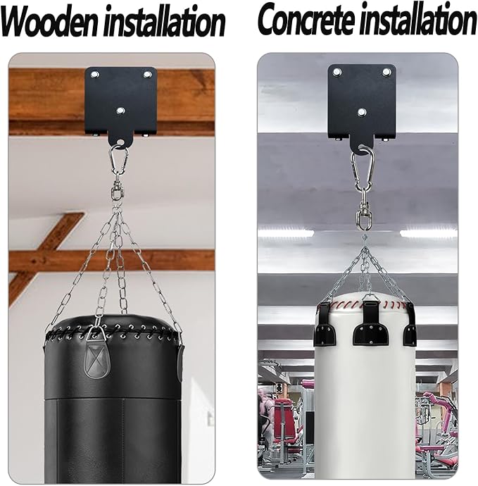 Heavy Punching Boxing Bag Hanger, Heavy Duty Bag Hanger Bracket, 360° Rotation Wall Ceiling Mount Wood Beam Hook for Boxing Muay Thai Training, Aerial Yoga Swing & Hammock