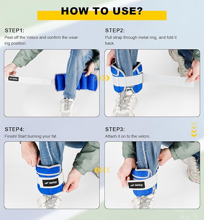Adjustable Ankle Weights for Women Men 1 Pair 2 4 4 6 6 8 8 10 10 LBS 1-5 LB