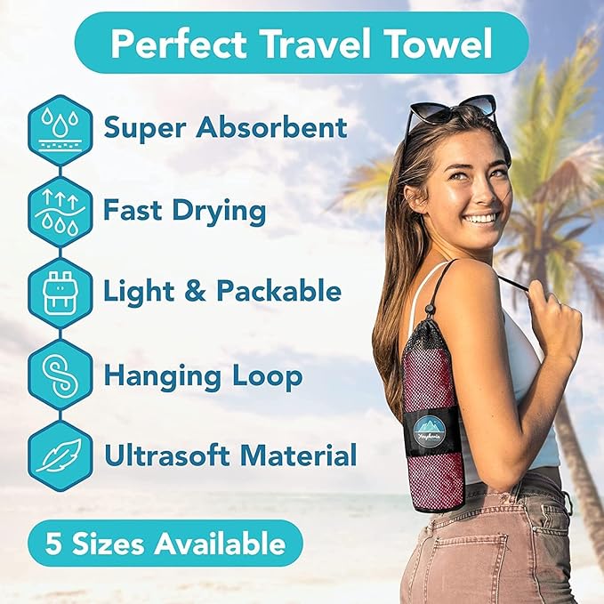 Youphoria Microfiber Travel Towel Fast Drying Lightweight -