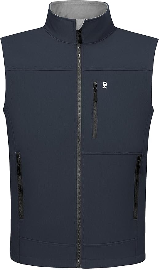 Little Donkey Andy Men's Golf Vest Warm Fleece Lining Hiking Vests Zip Up Sleeveless Outerwear Jacket