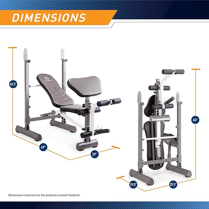 MARCY Adjustable Weight Bench - Incline 600 lbs MWB-20100