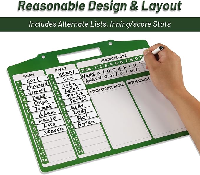 Magnetic Baseball Lineup Board for Coach