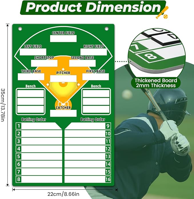 Magnetic Baseball Lineup Board 30 Lineup 2 Fence