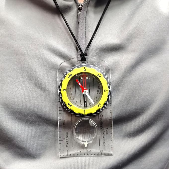 Map Baseplate Compass with Adjustable Declination Clinometer Magnifying