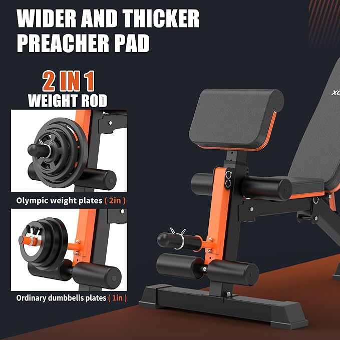 Adjustable Weight Bench - 1000 LBS Heavy Duty
