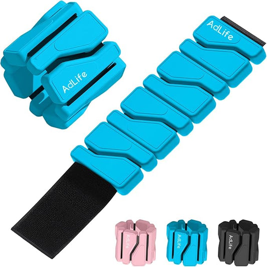 ADLIFE Adjustable Wrist Ankle Weights for Women Men Kids, 2 Lbs Wearable Arm Leg Weights Set of 2(1 Lb Each), Weighted Wristbands Exercise Weights for Walking Running Pilates Yoga Home Gym Workout