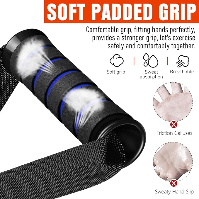 Heavy Duty Exercise Handles, Gym Handles for Cable Machine Attachment, Grip Gym Equipment, Resistance Bands, and Weight Lifting (Set of 2)