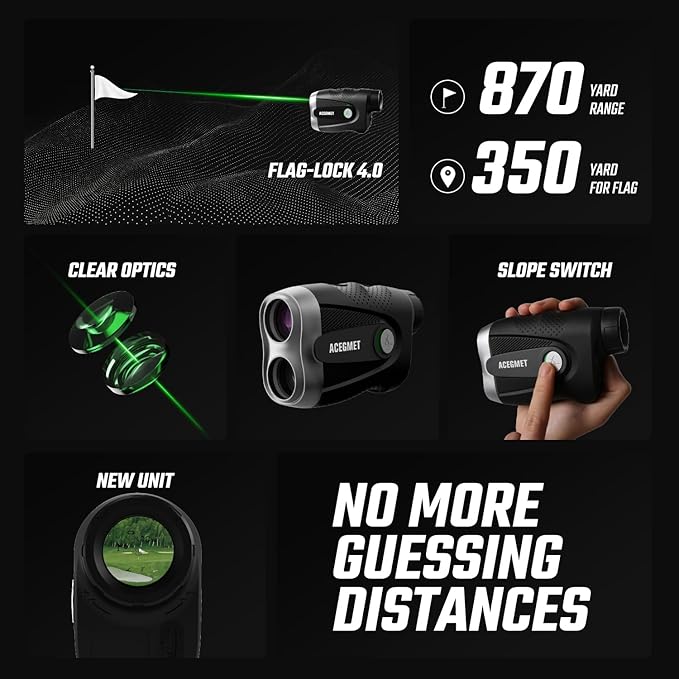 ACEGMET Golf Rangefinder with Slope Measurement - 870 6X Magnification