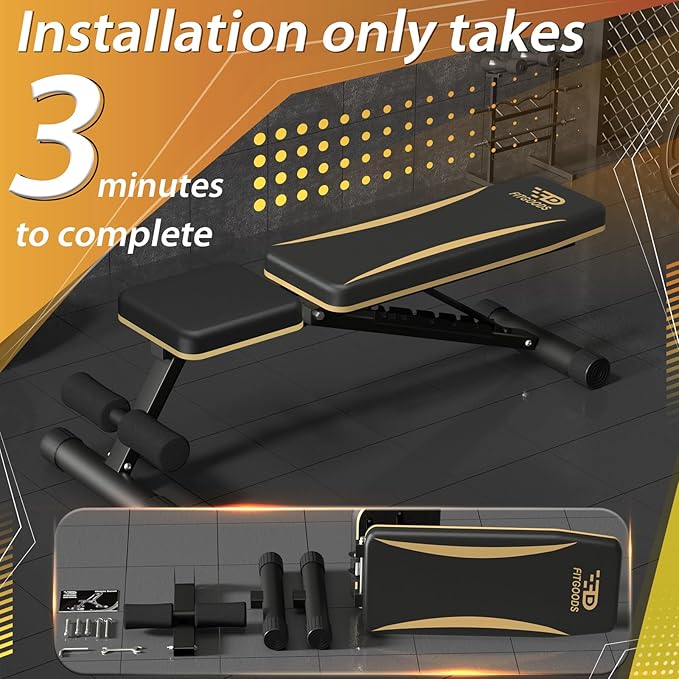 Adjustable Weight Bench - Heavy-Duty Foldable Workout Bench 660 LBS