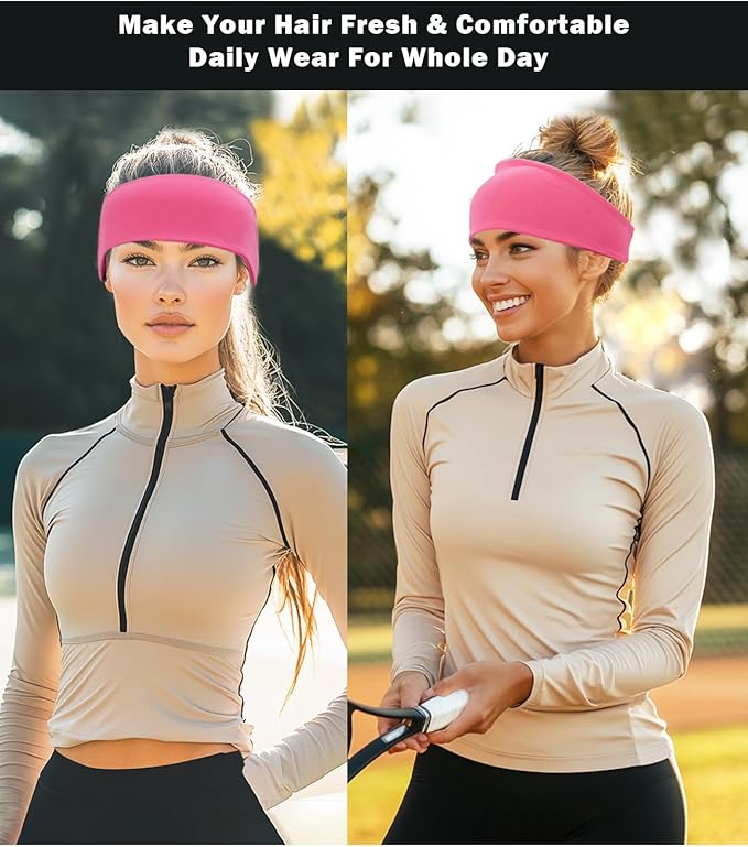 Headband for Men & Women, Sweat Wicking Sports Sweatband Headbands, Workout Running Training Yoga Basketball Hairband