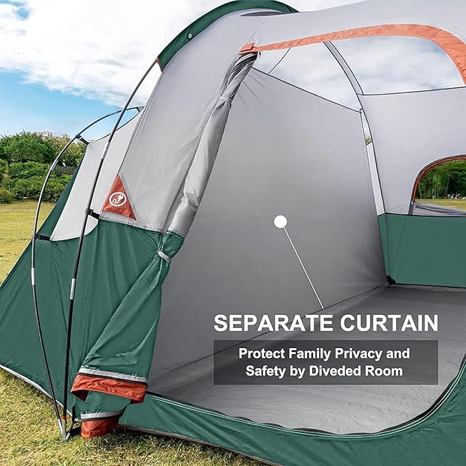 HIKERGARDEN 10 Person Camping Tent - Portable Easy Traveling-14'x11'x74in(H)