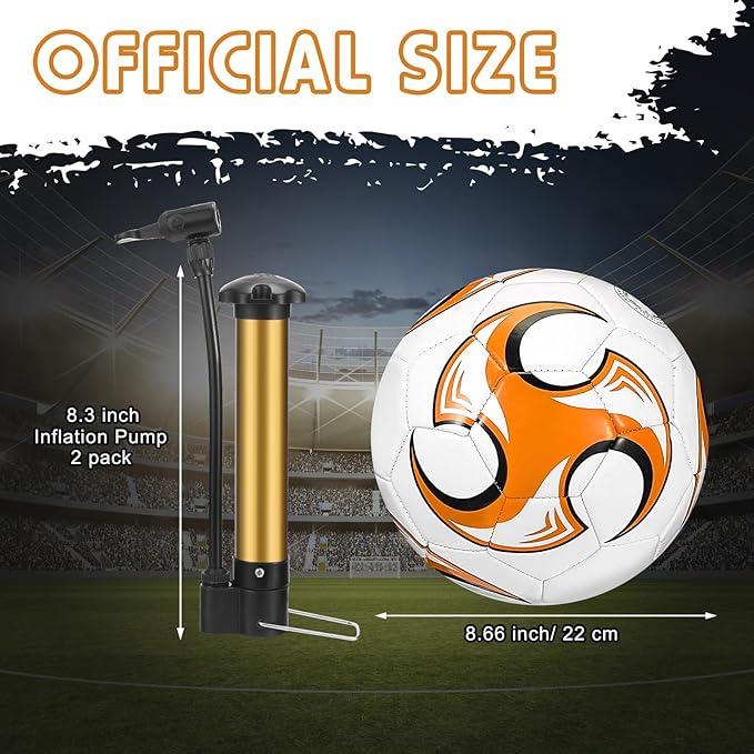 12 Pcs Soccer Balls for Teen Adult Bulk Deflated Soccer Ball with Pump Size 5 Indoor Outdoor Training Practice for School Sports Game Birthday Gifts Party Back to School