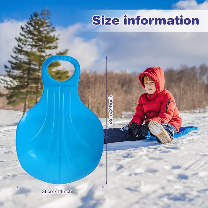 10 Pcs Snow Sled Board for Kids Outdoor Winter Plastic Skiing Boards with Handle Portable Downhill Sleds Snowboard Sleigh for Kids Snow Grass and Sand Boarding, 5 Colors