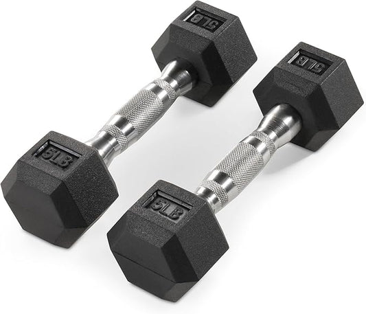 Marcy Rubber Hex Dumbbell Sold in Pairs - Available for 5lb - 20lb