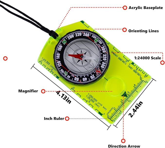 2 Pieces Orienteering Compass