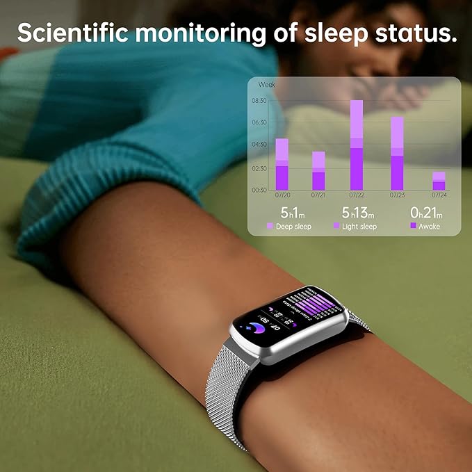 Health Fitness Tracker with 24/7 Heart Rate and Blood Pressure, Smart Watch with Blood Oxygen Monitor, 120+ Sport Mode, Sleep Tracking Waterproof Activity Tracker for Women Men