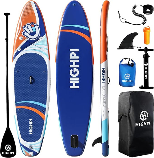 Highpi Inflatable Stand Up Paddle Board for Youth and Adults – Wide Sup with Premium Accessories, Blow Up Paddleboard for Surfing, Fishing, Yoga & More