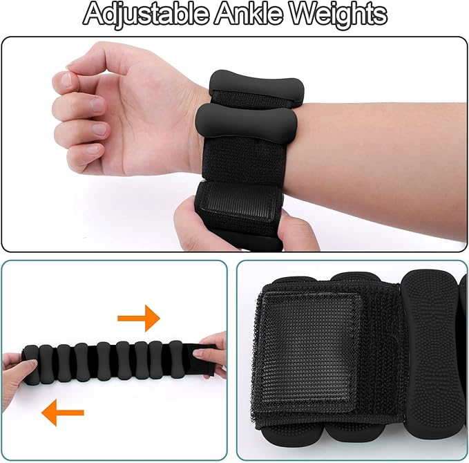 Adjustable Ankle Weights for Women Men Kids 1 Pair 2 lb