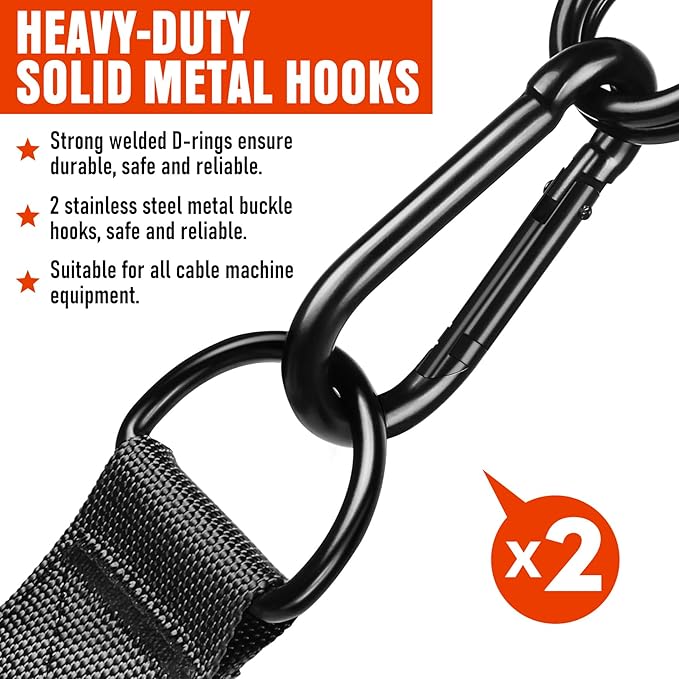 Heavy Duty Exercise Handles, Gym Handles for Cable Machine Attachment, Grip Gym Equipment, Resistance Bands, and Weight Lifting (Set of 2)