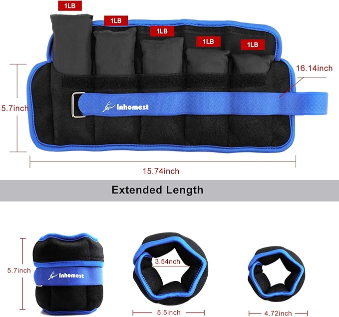 Adjustable Ankle Weights 1-5/10/12 Lbs Leg Weights