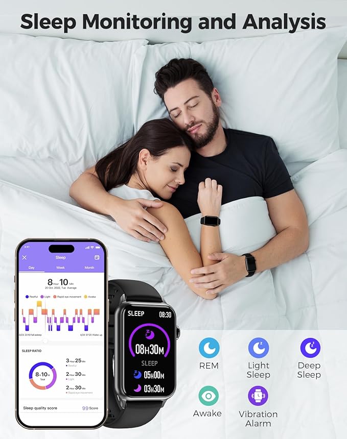 Health Fitness Tracker Smart Watch with 24/7 Heart Rate Blood Oxygen Blood Pressure Monitor Sleep Tracker 128 Exercise Modes Step Calorie Counter Pedometer IP68 Waterproof for Women Men Android iOS