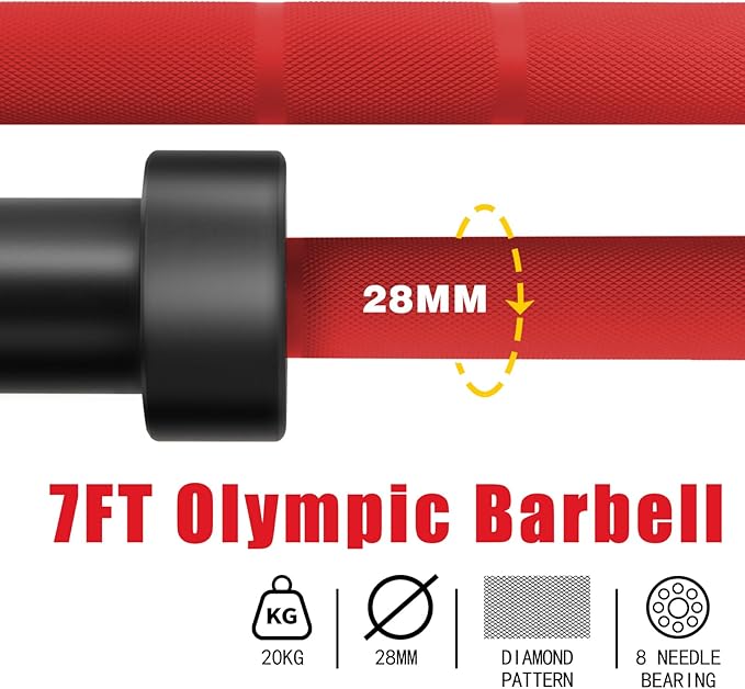 7ft Olympic Barbell for Strength Training and Olympic Weightlifting 500 700 700 1000LBS 1000LBS Capacity 2 Inch