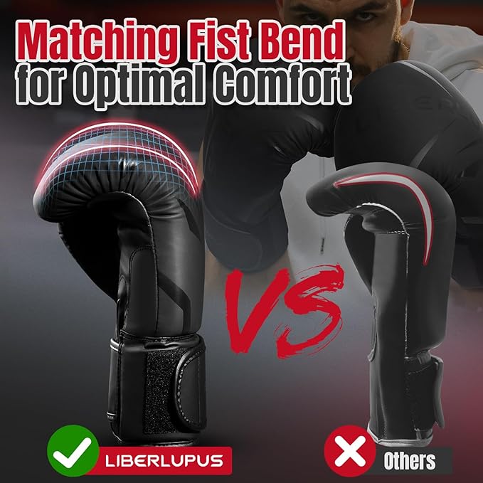 Liberlupus Boxing Gloves for Men & Women, Boxing Training Gloves, Kickboxing Gloves, Sparring Punching Gloves, Heavy Bag Workout Gloves for Boxing, Kickboxing, Muay Thai, MMA