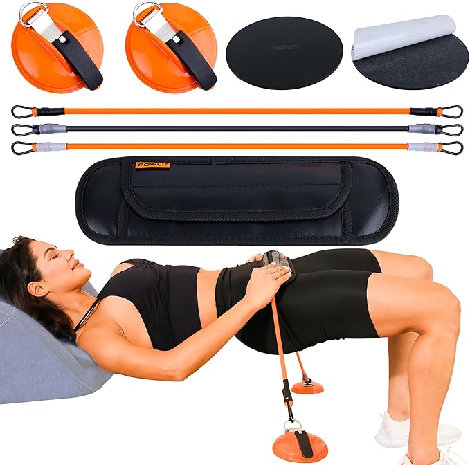 Hip Thrust Belt (30/40/50lbs), Portable 7 Weights 120lbs