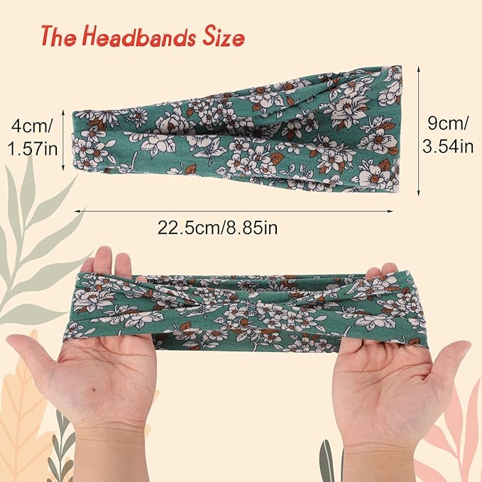 Headbands for Women, 8 Pack Boho Style Headbands Non Slip Fashion Wide Headband Hair Wrap for Daily Use Sport Yoga Running