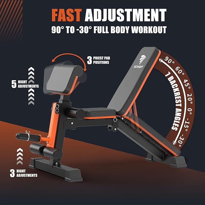 Adjustable Weight Bench - 1000 LBS Heavy Duty