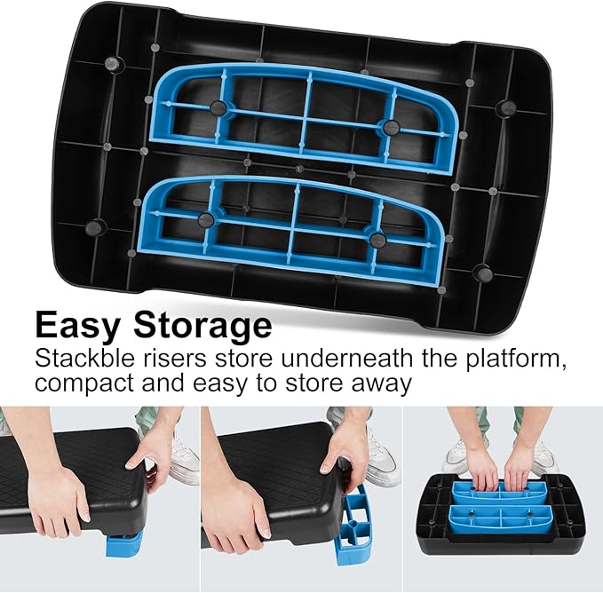 Height-Adjustable 4"-6" Step Aerobics Platform Fitness Equipment Stepper 2 Riser