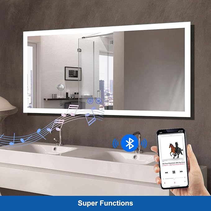 55 x 28 in Dimmable LED Bathroom Mirror (DK-C-N031-BC)