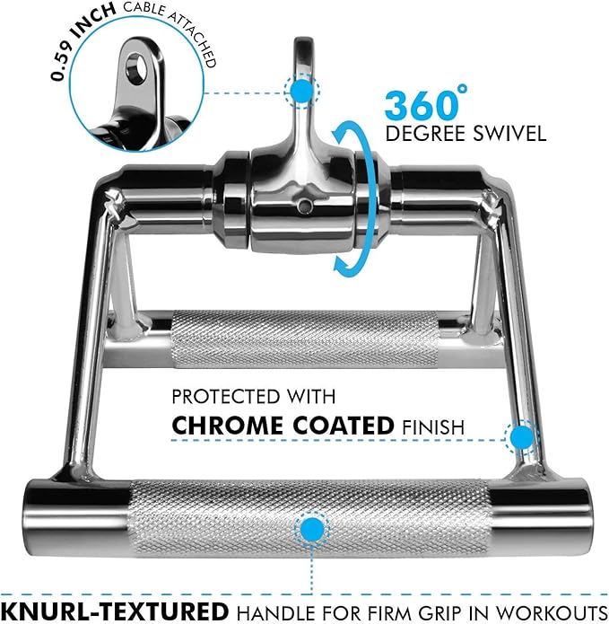 A2ZCARE LAT Pull Down Cable Machine Attachment - Cable Machine Accessories for Home Gym with Multi Option