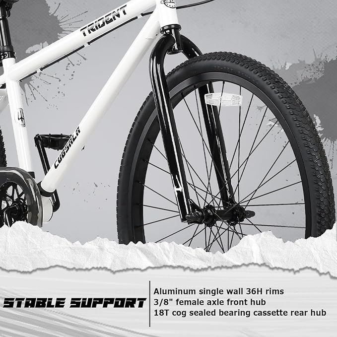 20 24 26 Inch BMX Race Bike Trident Bicycles Beginner-Level to Advanced Riders with 2 Pegs, Multiple Colors