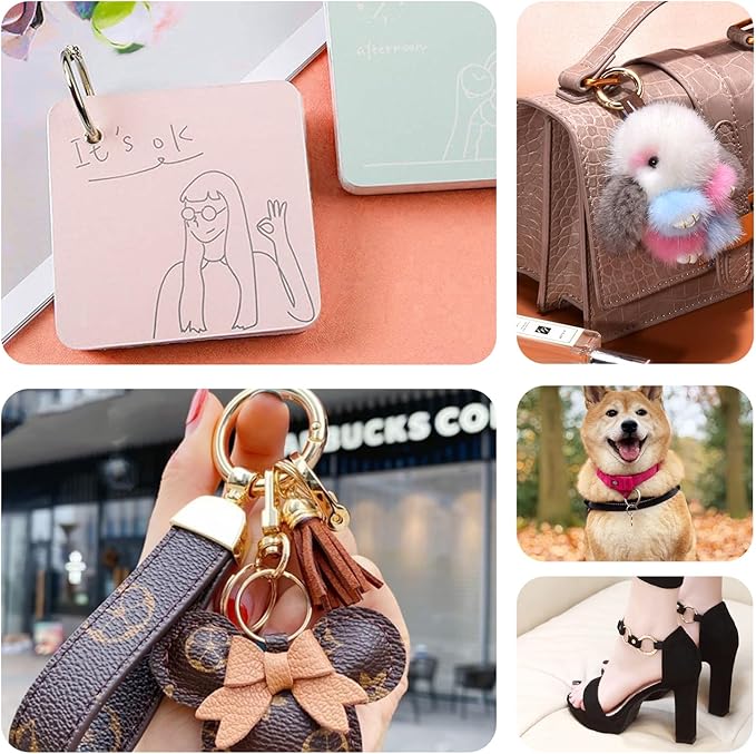 10 Pack 3/4 Inch Gold Round Carabiner Clips, Small Spring O Rings for Keyring Bag Pendant Keychain Clip