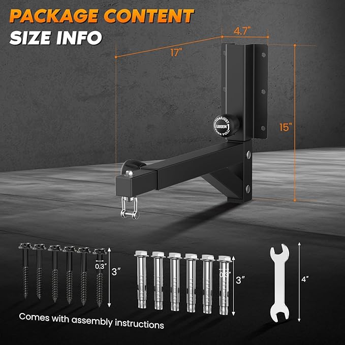 Heavy Duty Adjustable Punching Bag Hanger Wall Mount - Quick-Release Length & Height Heavy Bag Hanger, 800lb Capacity Punching Bag Stand for Home Gym, Boxing, MMA Training