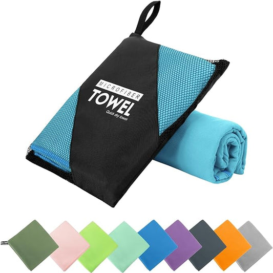 Microfiber Travel Towel (S:16"×32" -MarineBlue)