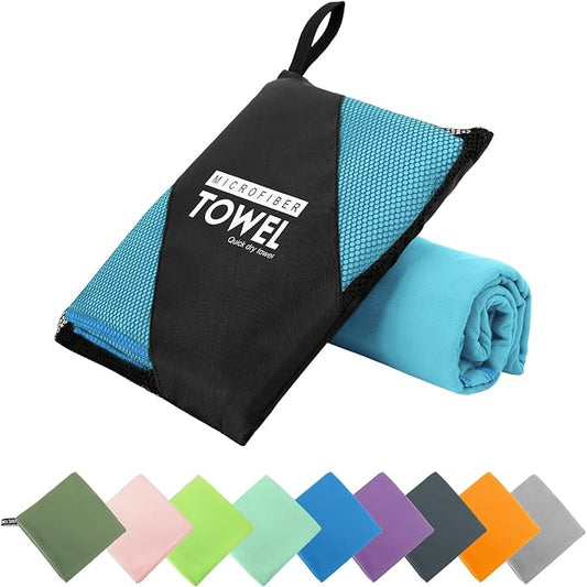 Microfiber Travel Towel (XS:12"×24" -MarineBlue)