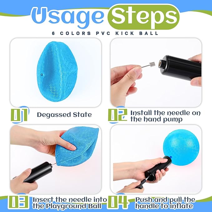 Hiboom 12 Pcs Dodgeball Set with Bases Playground 6 Bouncing 5 Rubber 1 Ball