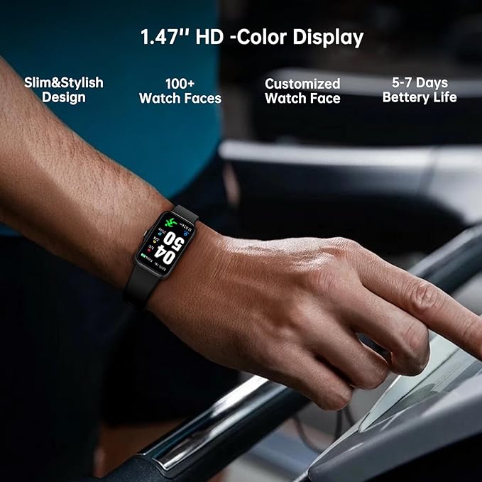 Health Fitness Tracker, Smart Watch with 24/7 Heart Rate and Blood Oxygen, Sleep Tracker with Blood Pressure Monitor, IP68 Waterproof Activity Tracker Pedometer Step Counter for Women Men