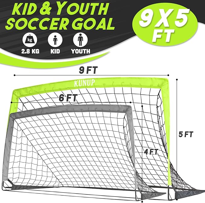 Kids Soccer Goal for Backyard 5×3, 6×4, 6×4, 9×5FT 9×5FT Easy