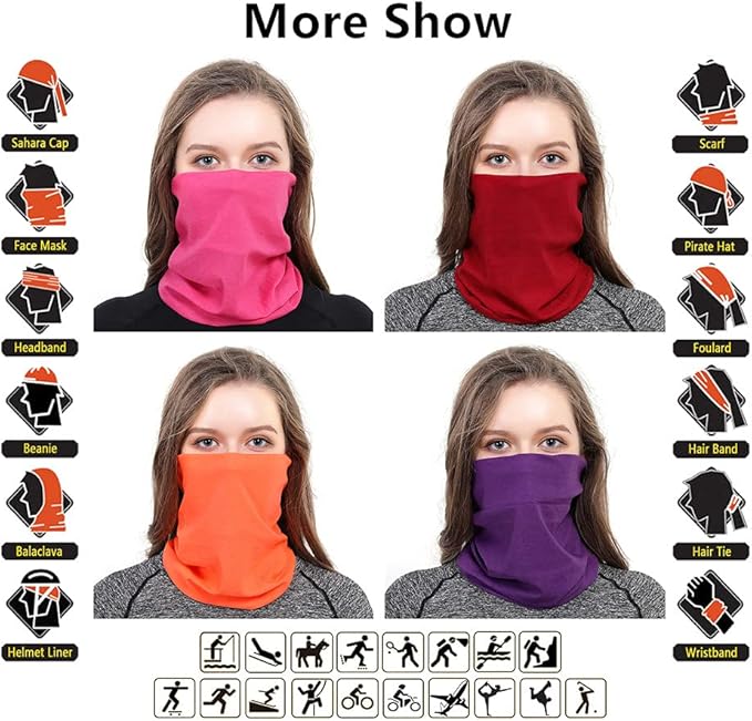 Headband Neck Gaiter Head Wrap Headwear Face Mask Magic Scarf Bandana for Men and Women