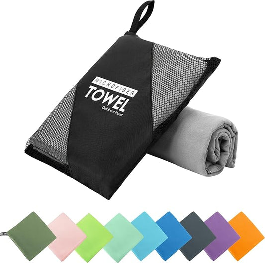 Microfiber Travel Towel (XL:30"×60" -Gray)