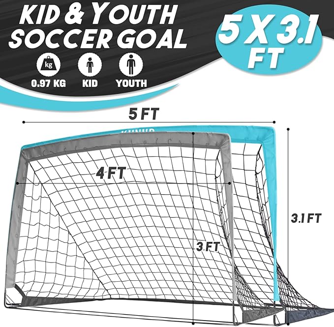 Kids Soccer Goal for Backyard 5×3, 6×4, 6×4, 9×5FT 9×5FT Easy