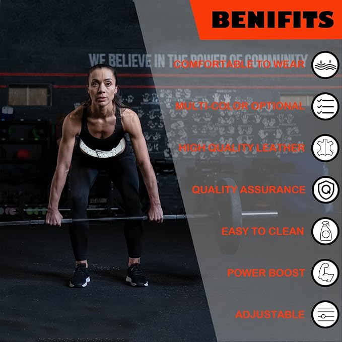 9mm Leather Fitness Weight Lifting Belt for Women&Men 4 Inches