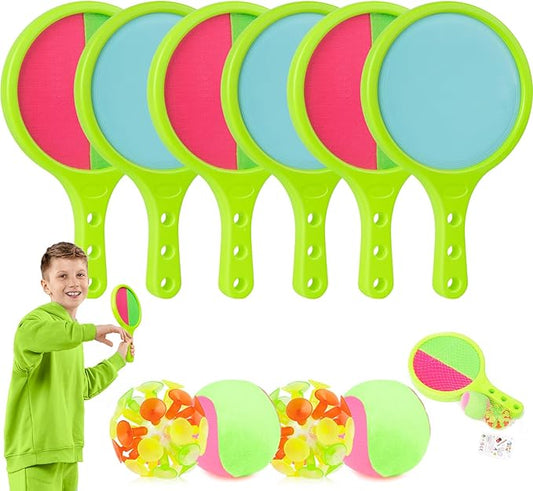Kids Games Toss Catch Toys : Toss and 6 Paddles 6 Balls 3-12 Toddler 3Pack)